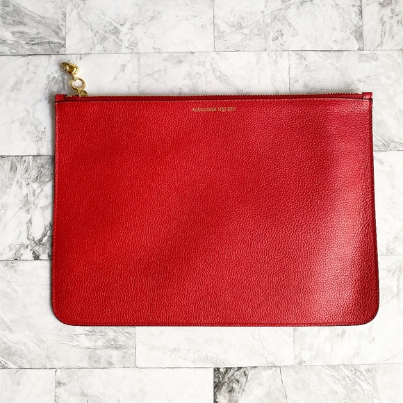 Alexander McQueen Handbags - NEW Alexander McQueen Soft Grain Leather Zip Pouch